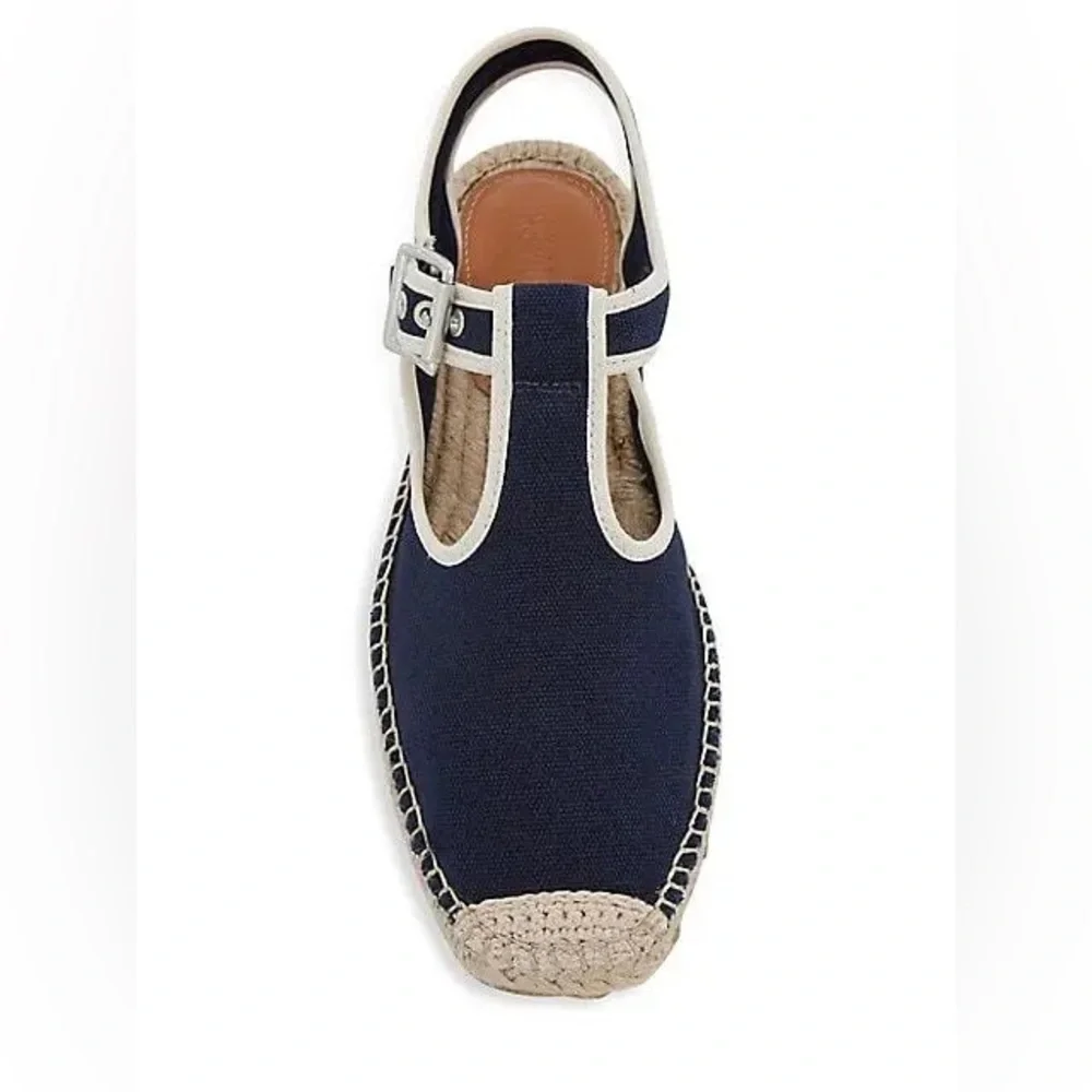 RE/DONE 70s T-Strap Canvas Espadrilles in Navy